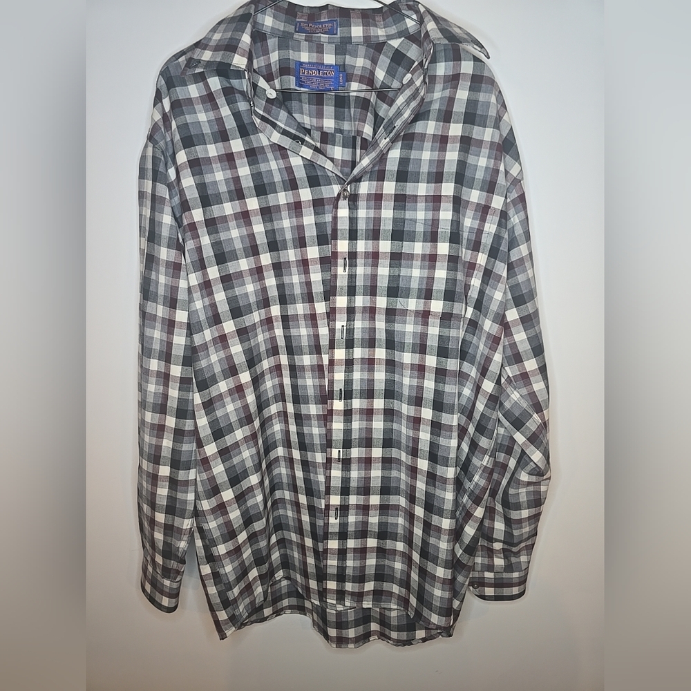 Sir Pendleton Men's Long Sleeve Shirt 100% Virgin Wool